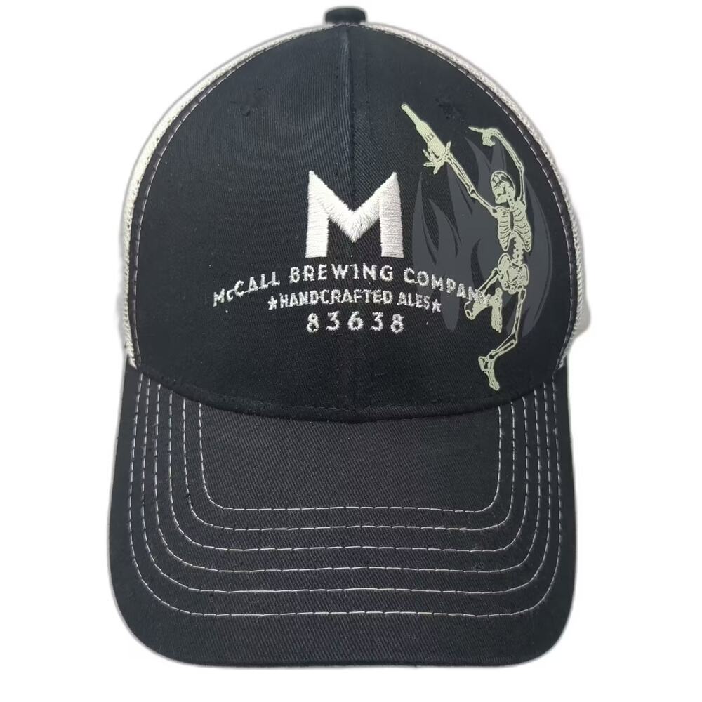 Brewery Branding Co McCall Brewing Company Trucker Hat Black White OS Skeleton
